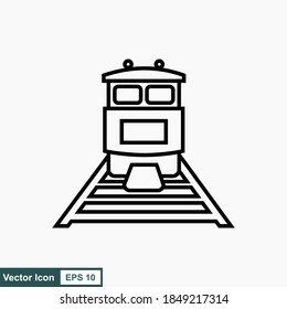 Icono de línea de tren para web, móvil e infografía. Icono negro vector aislado en fondo blanco.