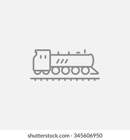 Train line icon for web, mobile and infographics. Vector dark grey icon isolated on light grey background.