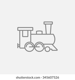 Train Line Icon For Web, Mobile And Infographics. Vector Dark Grey Icon Isolated On Light Grey Background.