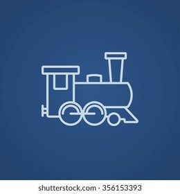 Train line icon for web, mobile and infographics. Vector light blue icon isolated on blue background.