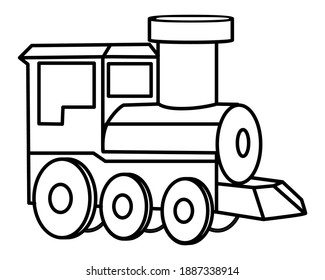 Train Line Vector Illustrationisolated On White Stock Vector (Royalty ...