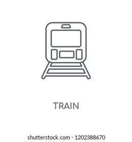 Train linear icon. Train concept stroke symbol design. Thin graphic elements vector illustration, outline pattern on a white background, eps 10.