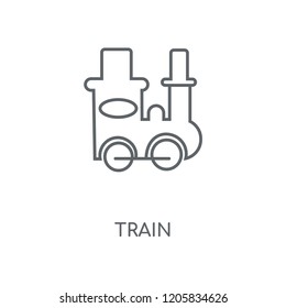 Train linear icon. Train concept stroke symbol design. Thin graphic elements vector illustration, outline pattern on a white background, eps 10.