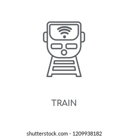 Train linear icon. Train concept stroke symbol design. Thin graphic elements vector illustration, outline pattern on a white background, eps 10.