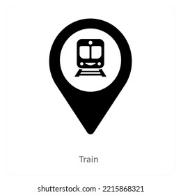 train location and location icon concept