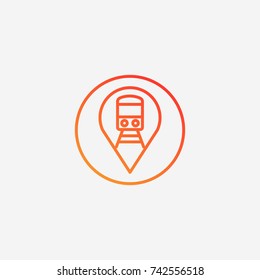 Train location  icon.gradient illustration isolated vector sign symbol