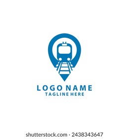 vector de diseño de logotipo de ubicación de tren