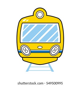 Train locomotive front view icon isolated.