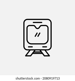 Train, locomotive line icon, vector, illustration, logo template. Suitable for many purposes.