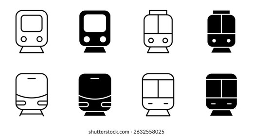 train, locomotive, transportation icon set