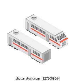 Train Locomotive or Wagon Vector Isometric Illustration
