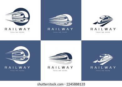 Diseño del logotipo del tren. Vector De Pista De Tren Rápido, Ilustración De Vehículos De Transporte Rápido, Diseño Apto Para Locomotoras Empresa Ferroviaria Transporte Terrestre Y Entrega Rápida