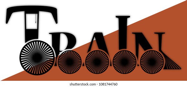 A 'Train' logo design on an orange and white background
