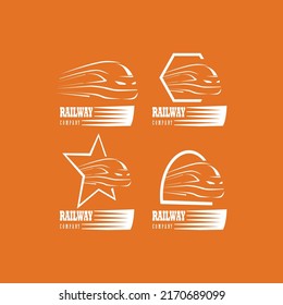 train logo design vector modern illustration