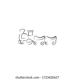 diseño de icono del logo del tren con estilo de línea simple