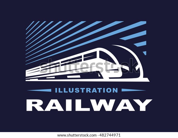 Train Logo Illustration On Dark Background Stock Vector (Royalty Free ...