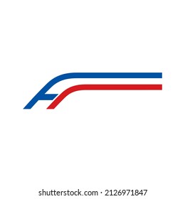 Train logo and letter H - vector illustration design
