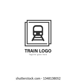 Train logo template design. Train logo with modern frame isolated on white background