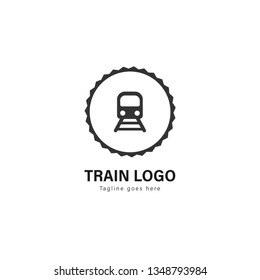 Train logo template design. Train logo with modern frame isolated on white background