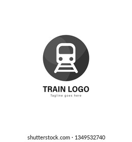 Train logo template design. Train logo with modern frame isolated on white background
