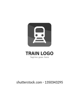 Train logo template design. Train logo with modern frame isolated on white background