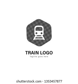 Train logo template design. Train logo with modern frame isolated on white background