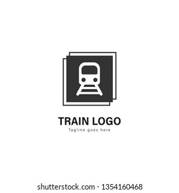 Train logo template design. Train logo with modern frame isolated on white background