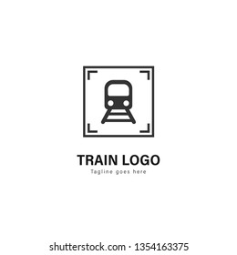 Train logo template design. Train logo with modern frame isolated on white background