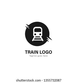 Train logo template design. Train logo with modern frame isolated on white background