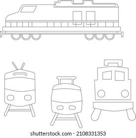 train logo tram track rail collection set hand drawn