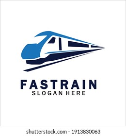 Diseño de la ilustración del vector del logotipo del tren.logotipo del tren rápido.Ilustración del logotipo del tren de alta velocidad