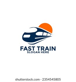 Diseño de la ilustración del vector del logotipo del tren.logotipo del tren rápido.plantilla del icono del logotipo del tren de alta velocidad