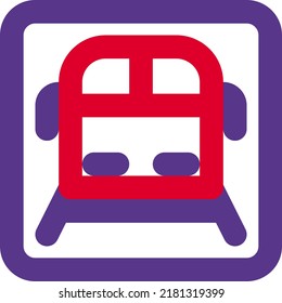 Train logotype for station to board passenger from site