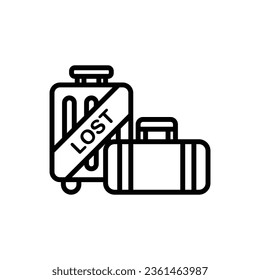 Train Lost Item Outline Icon Vector Illustration 