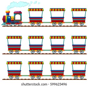 Ilustração de trem e muitos carrinhos na pista
