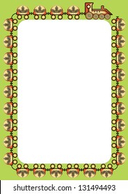 train with many wagons going in frame composition