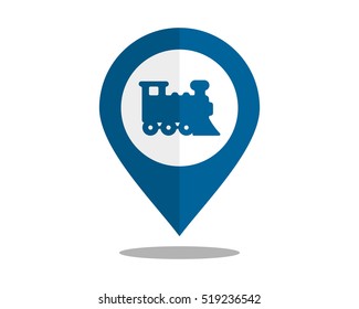 train marker pin path image vector icon logo