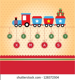 train merry christmas greeting
