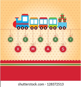 train merry christmas greeting