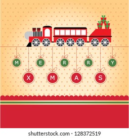 train merry christmas greeting