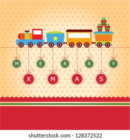 train merry christmas greeting