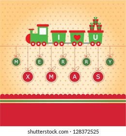 train merry christmas greeting