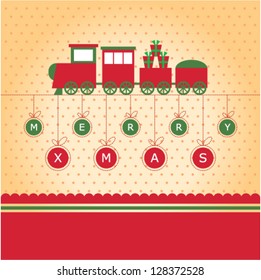 train merry christmas greeting