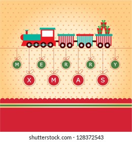 train merry christmas greeting