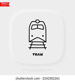 Train, metro doodle icon. Public transport. Front view. Vector illustration.