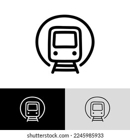 Train, metro doodle icon. Public transport. Front view. Vector illustration.