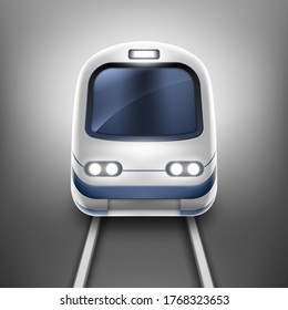 電車や地下鉄の前線のワゴンのベクターイラスト グレイの背景に分離型 正面図 のベクター画像素材 ロイヤリティフリー