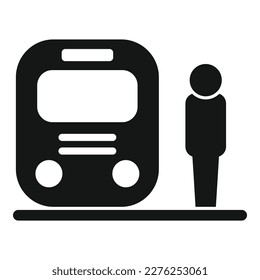 Train metro icon simple vector. City platform. City waiting