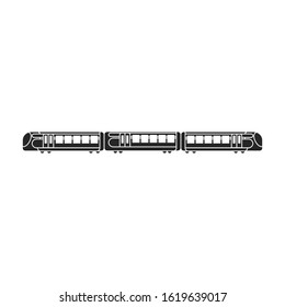 Train of metro vector icon.Black vector icon isolated on white background train of metro .