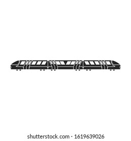 Train of metro vector icon.Black vector icon isolated on white background train of metro .